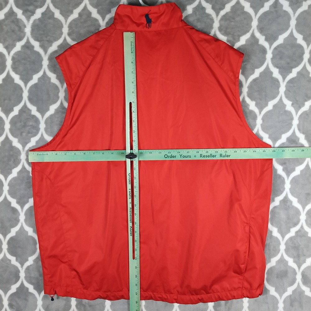 Polo Golf Ralph Lauren Vest Men XL Rust Orange Bandon Dunes Full Zip Performance - Picture 5 of 11